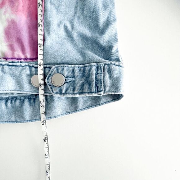 Calvin Klein Jeans Womens Denim Jacket Cropped Pastel Applique Light Wash Large - Picture 6 of 7